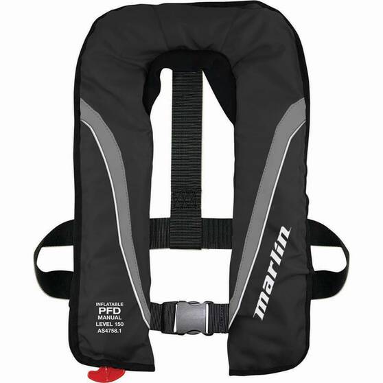 Boating And Fishing Life Jackets Marlin Australia Manual Inflatable Adult Explorer 150 PFD Black